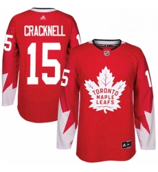 Mens Adidas Toronto Maple Leafs 15 Adam Cracknell Premier Red Alternate NHL Jersey 