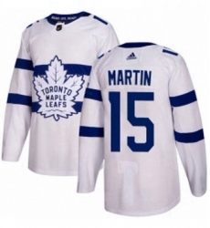 Mens Adidas Toronto Maple Leafs 15 Matt Martin Authentic White 2018 Stadium Series NHL Jersey 