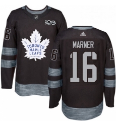 Mens Adidas Toronto Maple Leafs 16 Mitchell Marner Authentic Black 1917 2017 100th Anniversary NHL Jersey 