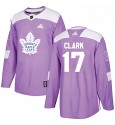 Mens Adidas Toronto Maple Leafs 17 Wendel Clark Authentic Purple Fights Cancer Practice NHL Jersey 