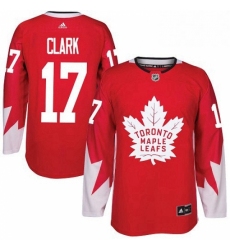 Mens Adidas Toronto Maple Leafs 17 Wendel Clark Authentic Red Alternate NHL Jersey 