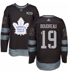 Mens Adidas Toronto Maple Leafs 19 Bruce Boudreau Authentic Black 1917 2017 100th Anniversary NHL Jersey 