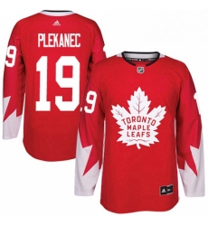 Mens Adidas Toronto Maple Leafs 19 Tomas Plekanec Authentic Red Alternate NHL Jerse