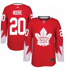 Mens Adidas Toronto Maple Leafs 20 Dominic Moore Authentic Red Alternate NHL Jersey 