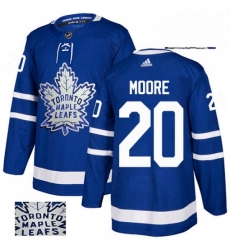 Mens Adidas Toronto Maple Leafs 20 Dominic Moore Authentic Royal Blue Fashion Gold NHL Jersey 