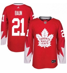 Mens Adidas Toronto Maple Leafs 21 Bobby Baun Premier Red Alternate NHL Jersey 