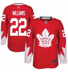 Mens Adidas Toronto Maple Leafs 22 Tiger Williams Premier Red Alternate NHL Jersey 