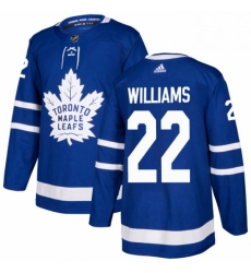 Mens Adidas Toronto Maple Leafs 22 Tiger Williams Premier Royal Blue Home NHL Jersey 