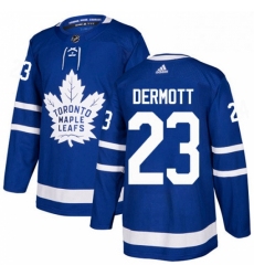Mens Adidas Toronto Maple Leafs 23 Travis Dermott Authentic Royal Blue Home NHL Jersey 