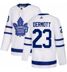 Mens Adidas Toronto Maple Leafs 23 Travis Dermott Authentic White Away NHL Jersey 
