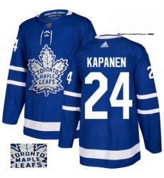 Mens Adidas Toronto Maple Leafs 24 Kasperi Kapanen Authentic Royal Blue Fashion Gold NHL Jersey 