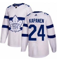 Mens Adidas Toronto Maple Leafs 24 Kasperi Kapanen Authentic White 2018 Stadium Series NHL Jersey 