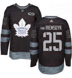 Mens Adidas Toronto Maple Leafs 25 James Van Riemsdyk Authentic Black 1917 2017 100th Anniversary NHL Jersey 