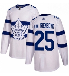 Mens Adidas Toronto Maple Leafs 25 James Van Riemsdyk Authentic White 2018 Stadium Series NHL Jersey 