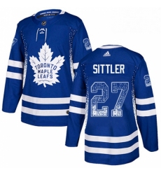 Mens Adidas Toronto Maple Leafs 27 Darryl Sittler Authentic Blue Drift Fashion NHL Jersey 