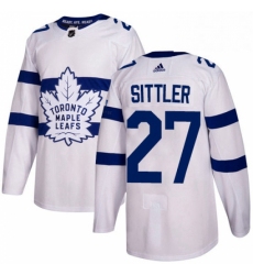 Mens Adidas Toronto Maple Leafs 27 Darryl Sittler Authentic White 2018 Stadium Series NHL Jersey 