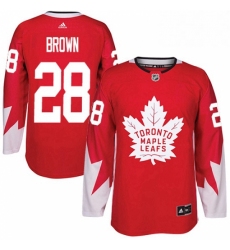 Mens Adidas Toronto Maple Leafs 28 Connor Brown Authentic Red Alternate NHL Jersey 