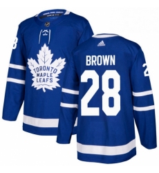 Mens Adidas Toronto Maple Leafs 28 Connor Brown Authentic Royal Blue Home NHL Jersey 