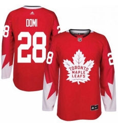 Mens Adidas Toronto Maple Leafs 28 Tie Domi Authentic Red Alternate NHL Jersey 