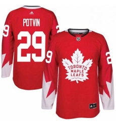 Mens Adidas Toronto Maple Leafs 29 Felix Potvin Authentic Red Alternate NHL Jersey 
