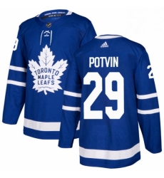 Mens Adidas Toronto Maple Leafs 29 Felix Potvin Authentic Royal Blue Home NHL Jersey 