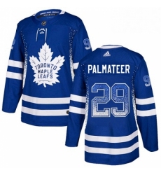 Mens Adidas Toronto Maple Leafs 29 Mike Palmateer Authentic Blue Drift Fashion NHL Jersey 