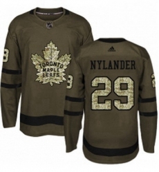 Mens Adidas Toronto Maple Leafs 29 William Nylander Authentic Green Salute to Service NHL Jersey 