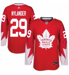 Mens Adidas Toronto Maple Leafs 29 William Nylander Authentic Red Alternate NHL Jersey 