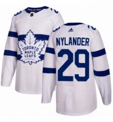 Mens Adidas Toronto Maple Leafs 29 William Nylander Authentic White 2018 Stadium Series NHL Jersey 