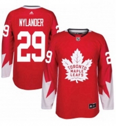 Mens Adidas Toronto Maple Leafs 29 William Nylander Premier Red Alternate NHL Jersey 