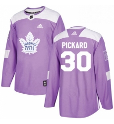Mens Adidas Toronto Maple Leafs 30 Calvin Pickard Authentic Purple Fights Cancer Practice NHL Jersey 