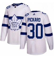 Mens Adidas Toronto Maple Leafs 30 Calvin Pickard Authentic White 2018 Stadium Series NHL Jersey 