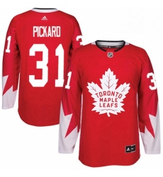 Mens Adidas Toronto Maple Leafs 31 Calvin Pickard Premier Red Alternate NHL Jersey 