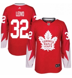 Mens Adidas Toronto Maple Leafs 32 Josh Leivo Authentic Red Alternate NHL Jersey 