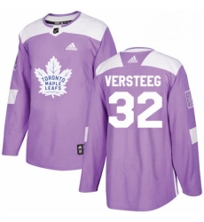 Mens Adidas Toronto Maple Leafs 32 Kris Versteeg Authentic Purple Fights Cancer Practice NHL Jersey 
