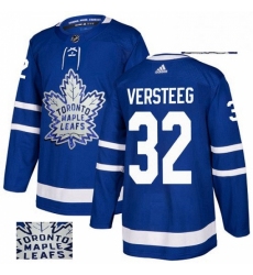 Mens Adidas Toronto Maple Leafs 32 Kris Versteeg Authentic Royal Blue Fashion Gold NHL Jersey 
