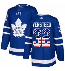 Mens Adidas Toronto Maple Leafs 32 Kris Versteeg Authentic Royal Blue USA Flag Fashion NHL Jersey 