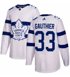 Mens Adidas Toronto Maple Leafs 33 Frederik Gauthier Authentic White 2018 Stadium Series NHL Jersey 