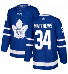 Mens Adidas Toronto Maple Leafs 34 Auston Matthews Authentic Royal Blue Home NHL Jersey 