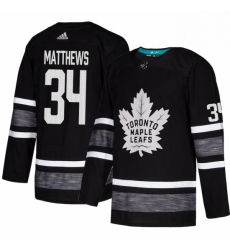Mens Adidas Toronto Maple Leafs 34 Auston Matthews Black 2019 All Star Game Parley Authentic Stitched NHL Jersey 