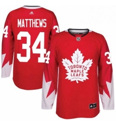 Mens Adidas Toronto Maple Leafs 34 Auston Matthews Premier Red Alternate NHL Jersey 