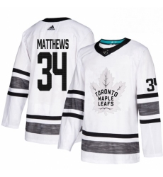 Mens Adidas Toronto Maple Leafs 34 Auston Matthews White 2019 All Star Game Parley Authentic Stitched NHL Jersey 