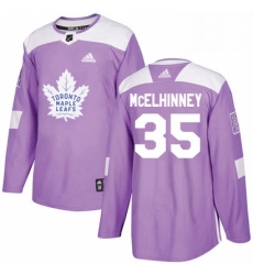 Mens Adidas Toronto Maple Leafs 35 Curtis McElhinney Authentic Purple Fights Cancer Practice NHL Jersey 