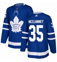 Mens Adidas Toronto Maple Leafs 35 Curtis McElhinney Authentic Royal Blue Home NHL Jersey 