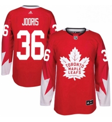 Mens Adidas Toronto Maple Leafs 36 Josh Jooris Authentic Red Alternate NHL Jersey 