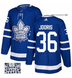Mens Adidas Toronto Maple Leafs 36 Josh Jooris Authentic Royal Blue Fashion Gold NHL Jersey 