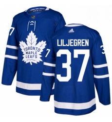 Mens Adidas Toronto Maple Leafs 37 Timothy Liljegren Authentic Royal Blue Home NHL Jersey 