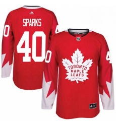 Mens Adidas Toronto Maple Leafs 40 Garret Sparks Premier Red Alternate NHL Jersey 