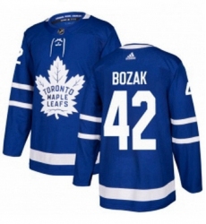Mens Adidas Toronto Maple Leafs 42 Tyler Bozak Authentic Royal Blue Home NHL Jersey 