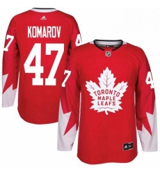 Mens Adidas Toronto Maple Leafs 47 Leo Komarov Authentic Red Alternate NHL Jersey 